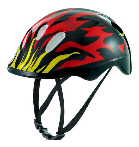 Capacete De Proteção Infantil 54 Cm Fogo Preto/ Vermelho Desenho Sergeant