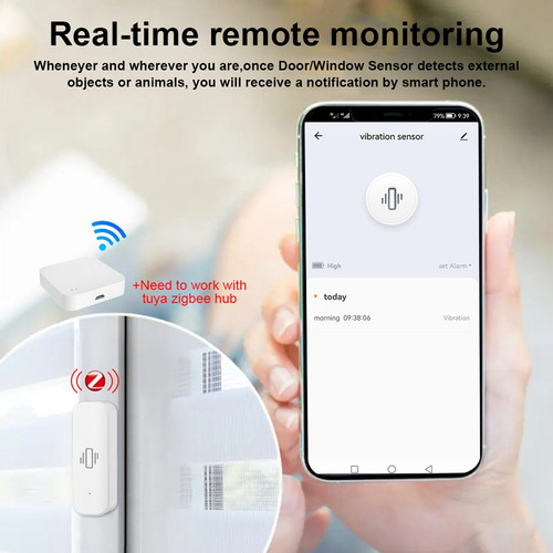 Sensor De Vibração Inteligente Tuya Zigbee Tuya Sensor Monit
