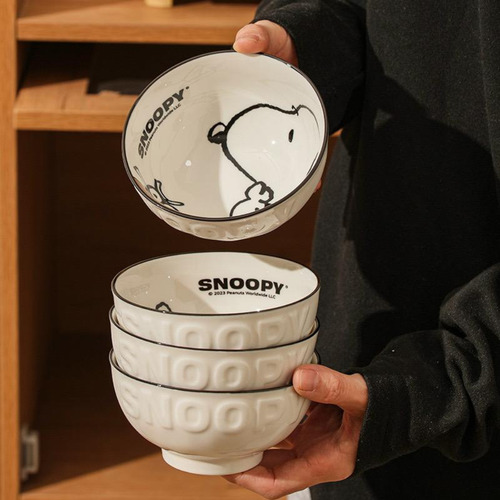 Bowl De Ceramica X2unid Perrito Snoopy So Cute Compotera Snoopy Acostado