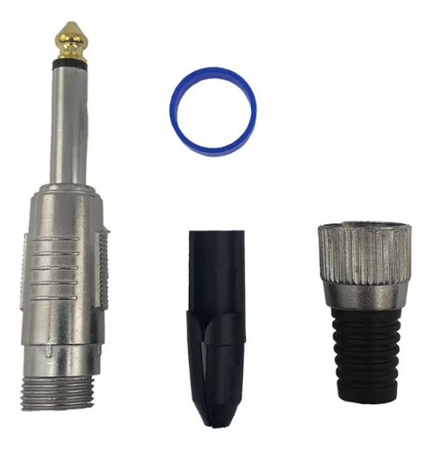 Conector mono macho Tebera Plug P10 Mono Metal kit x 6u prateado
