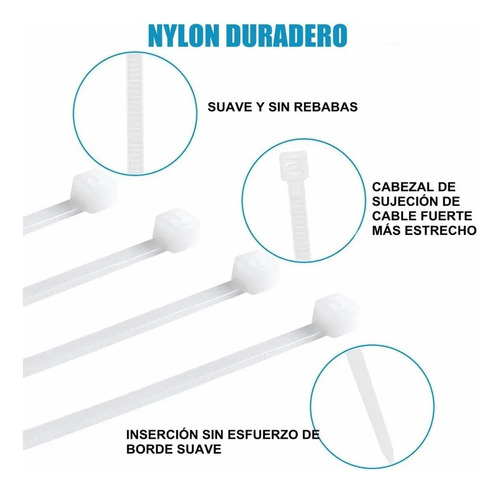 200 Pack Cincho Transparente Difus 6 18lb 16cm Transparente