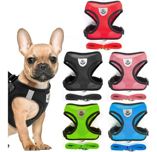 Chaleco reflectante con cuello en el pecho para mascotas y perro, color guía, cuello rojo, talla G, nombre del diseño Lisa