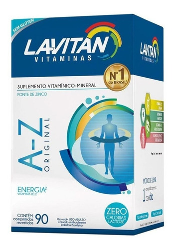 Suplemento en comprimidos Lavitan  A-Z original A-Z Original vitaminas en caja de 56.7g 90 un