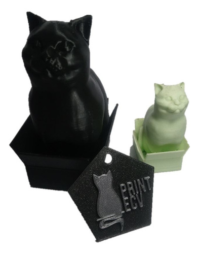 Llaveros Impresos En 3d-adorno De Gato En Caja