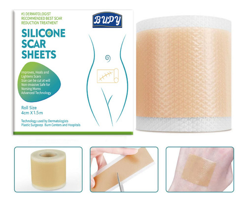 4cm*1.5 Metros Parche Silicón Reutilizable Cicatrices Rollo