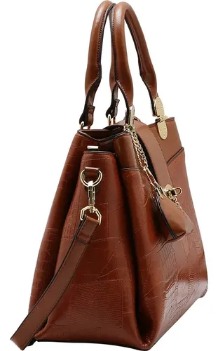 Bolsa Feminina Chaveiro Mini Bag Textura Croco Moda Chenson