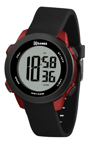 Relógio Masculino Digital Preto E Vermelho X-games Original