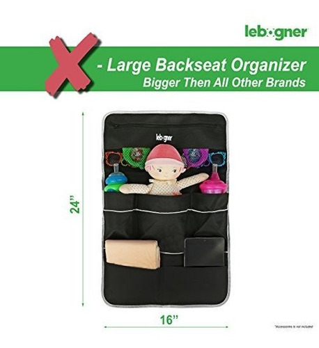 Imagen 4 de 5 de Lebogner Protector De Asiento De Coche + Organizador De