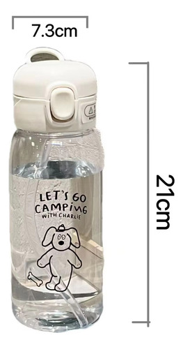 Botella De Agua Transparente, Cantimplora, 600ml