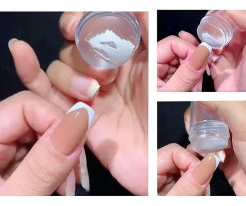 Kit De Estampado De Uñas Transparente De Silicona Francés L