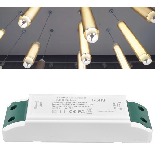 Driver De Alimentação Led 12v Dc 36w 3a Tensão De Corrente C