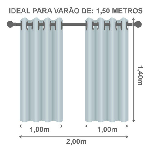 Cortina Corta Luz Blackout Com Voil 2,00 X 1,40 - Eddi Casa Cor Branco Navajo
