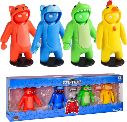 Disfraz De Oso, Dinosaurio, Gato Y Pollo De Gang Beasts, Paq