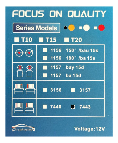 2 Focos Led Direccional Super Canbus 7443 Plateado Ambar