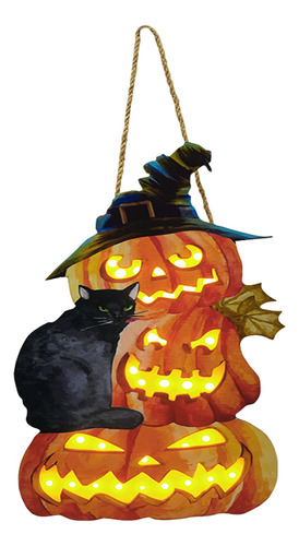 Gllbtpt Halloween Wood Signo Cattar De Gato Negro Con Letrer
