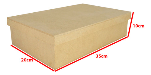 Caixa Retangular Tampa Sapato 35x20x10 Kit 7 Un Mdf Madeira