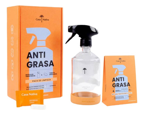 Recarga Antigrasa 500ml + Kit Inicial Antigrasa Casa Nativa