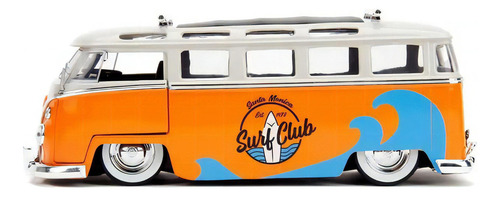 Jada 1:24 1962 Volkswagen Bus Naranja Tabla Surf Caja Color Naranja