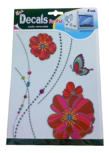 Kit Skin Adesivo P/ Tablet Notebook Pc Flores C/ Strass Novo