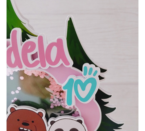 Topper Cake 3d Shaker - Adorno De Tortas - Osos Escandalosos