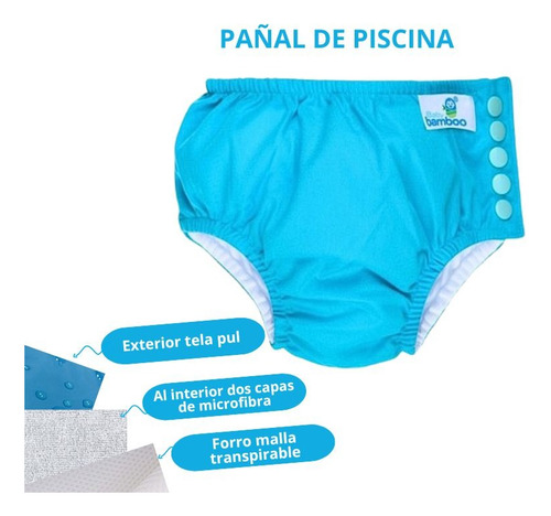Pañales De Natación Ecológicos Reutilizables Pañal Alberca Género Niñas Talla 18-24 meses