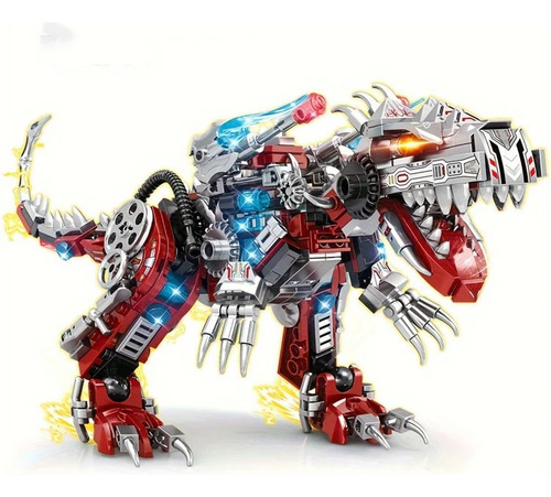 Dinosaurio Rex Transformable Jurassic Park 2en 1 Kit Armable 396 Dinosaurio Plateado 2 En 1