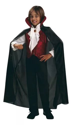 Fantasia Drácula Vampiro Halloween Infantil Decoração Capa