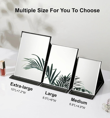 Espejo De Maquillaje Plegable Portátil De 10x7 Pulgadas De 1