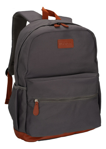 Mochila Escolar Hygge Portanotebook 18 PuLG. Reforzada 2250 Color Gris Diseño De La Tela Liso