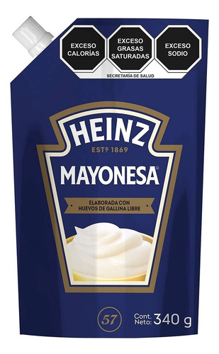 5 Pzas Mayonesa Heinz Pouch Con Jugo De Limón 340 G