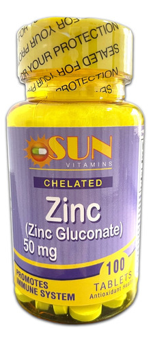 Zinc 50 Mg 100 Tabletas Sun Vitamins