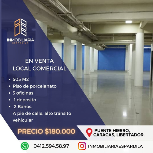 Venta De Local Comercial, 505m2, Ubicado En Puente Hierro A Pie De Calle
