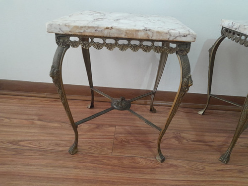 Mesa De Bronce Con Mármol Antigua (Usado)
