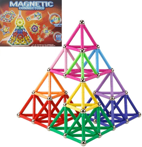 Juego Magnético Conectores  108pcs Construcción Didáctico