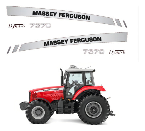 Kit Adesivos Para Massey Ferguson Trator 7370 17314 Cor PRATA