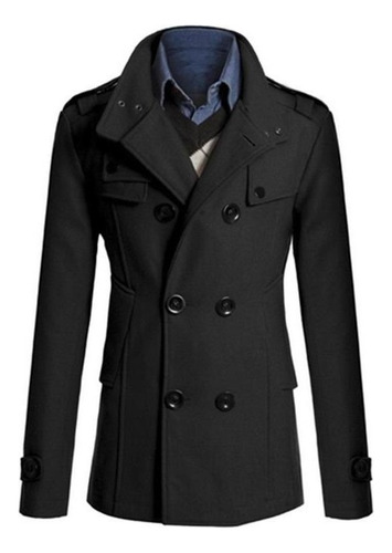 Gabardina Con Doble Botonadura Para Hombre, Abrigo De Invier