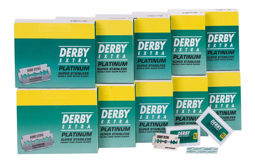 Lâmina Barbear Derby Extra Platinum 10 Cartelas C/500 Unid