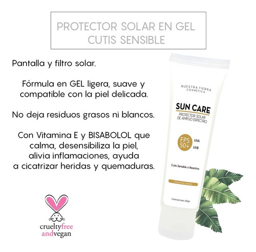 Imagen 3 de 6 de Protector Solar En Gel Para Cutis Sensible Fps 50+