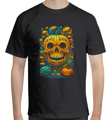 Playera Diseño Calavera De Calabaza - Halloween - Skull