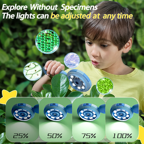 Microscopio Portátil Infantil Con Juego De Rompecabezas