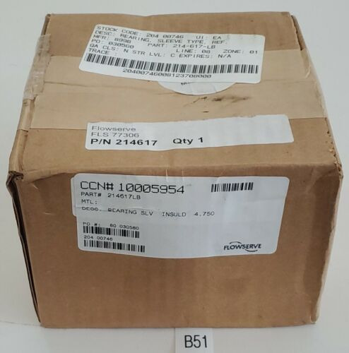 *new Sealed* Flowserve 214617lb Ingersoll Rand Dresser B Jjq