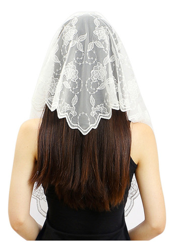 (w) Pañuelo Triangular De Encaje For La Cabeza, Hiyab De Ve