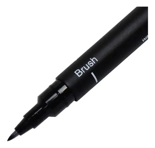 Caneta Pincel Uni Pin Fine Line Brush Preta