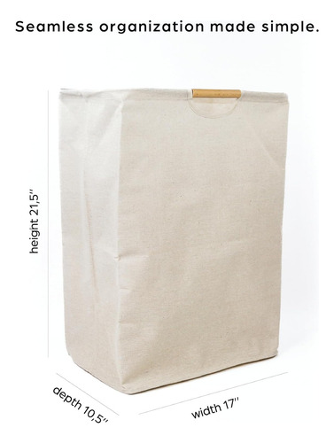 Cesta Impermeable De 9x14x6 Con Mango De Madera Para Ropa Pl
