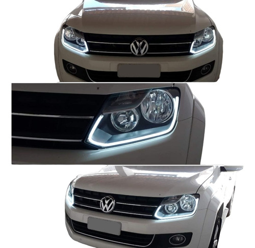 Barra Led 60 Cm Amarok Flexível Farol Drl Angel Eyes 12v