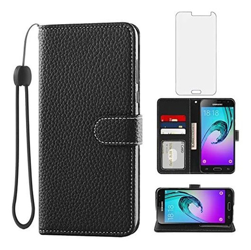Funda Para Samsung Galaxy J3 2016 / J3v De Color Negro Negro Liso