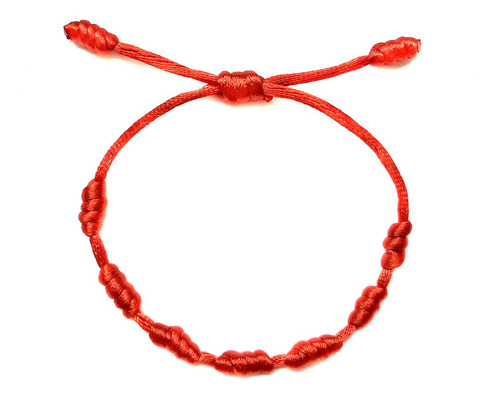 Pulsera De Hilo Rojo 7 Nudos Con O Sin Acero Proteccion