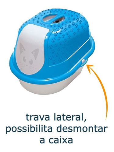 Imagem 8 de 10 de Combo Banheiro Gatos Caixa De Areia Fechada Cat Toalete + Pá