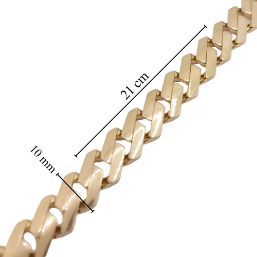 Pulsera Mónaco De Oro Italiano Brazalete Oro 14k