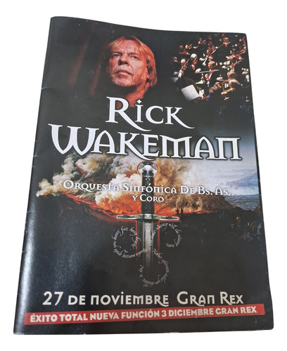 Rick Wakeman Gran Rex 2 Entradas Y Programa